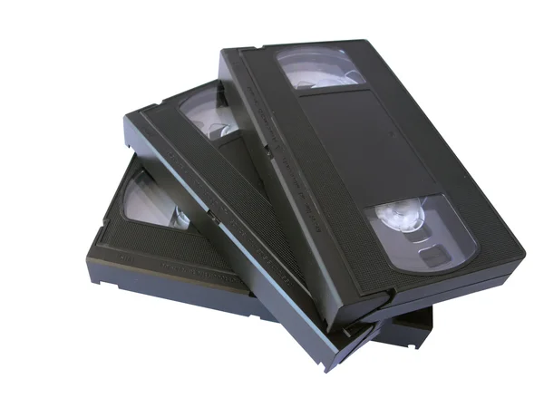 Ретро VHS відео стрічки, ізольовані в білому — стокове фото
