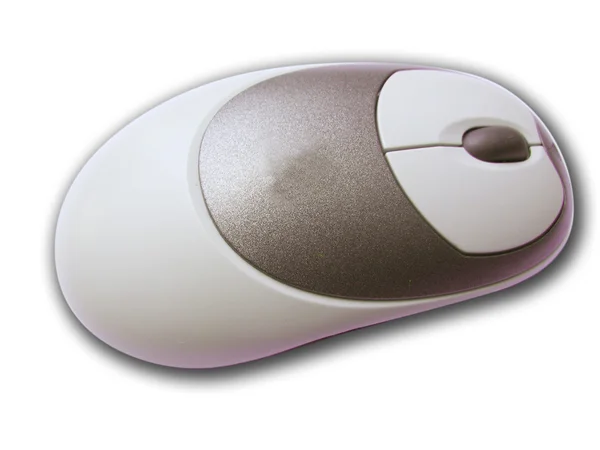 白い背景の上の pc マウス ワイヤレス クローズ アップ — ストック写真