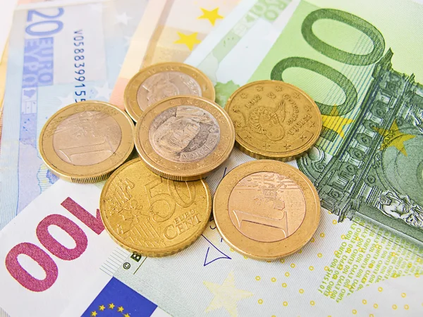 stock image Euro coins and bills