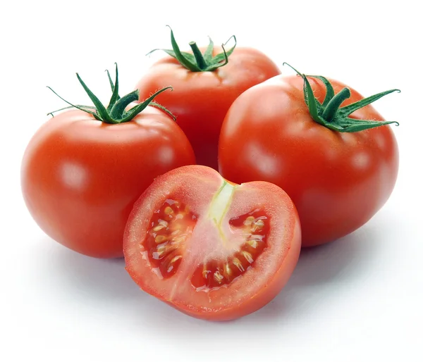 赤いトマトと半分 — ストック写真