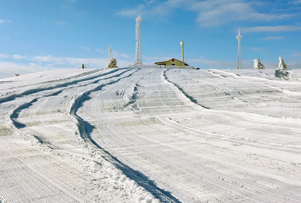 Padrão de neve feita por limpa-neves — Fotografia de Stock