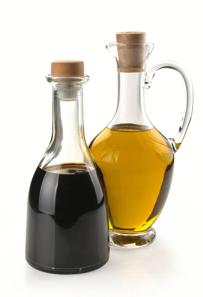 Vinagre balsâmico e azeite — Fotografia de Stock