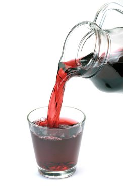 Cherry juice is poured clipart