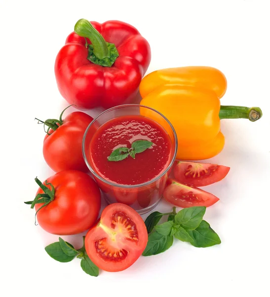 Vegetable juice with ingredients — Stock Photo, Image