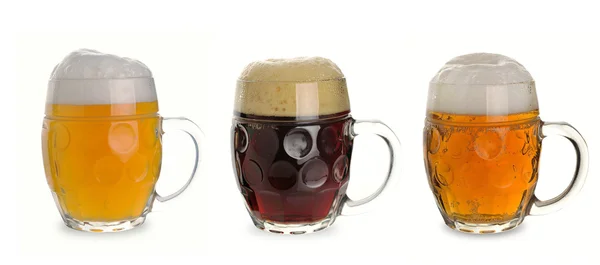 Tre boccali di birra — Foto Stock