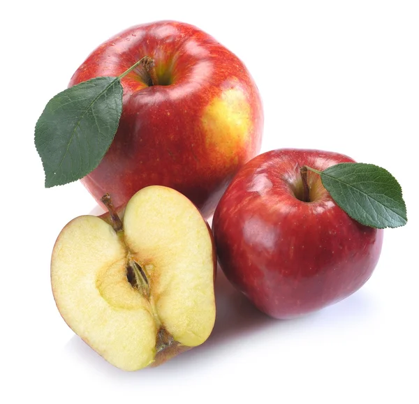 Duas maçãs vermelhas e meia — Fotografia de Stock
