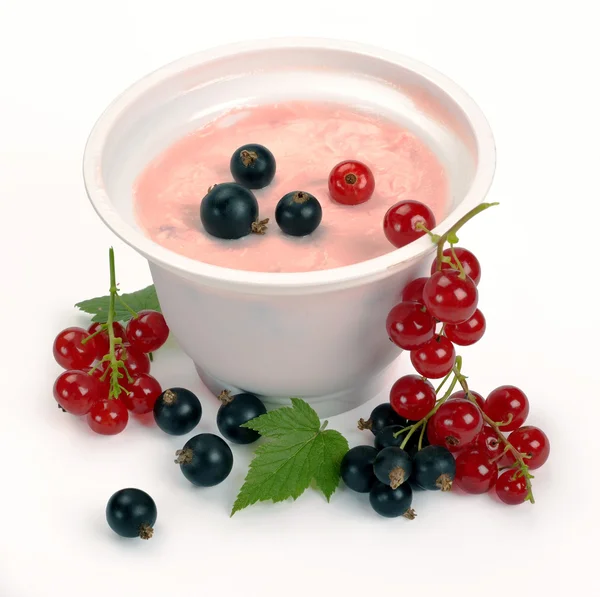 Iogurte e groselha — Fotografia de Stock