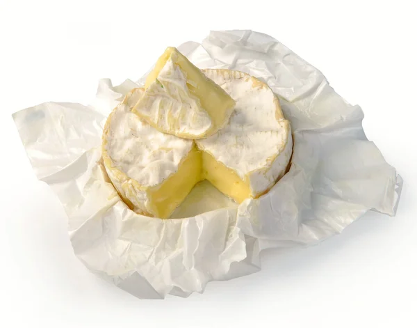 Camembert in una scatola di carta — Foto Stock