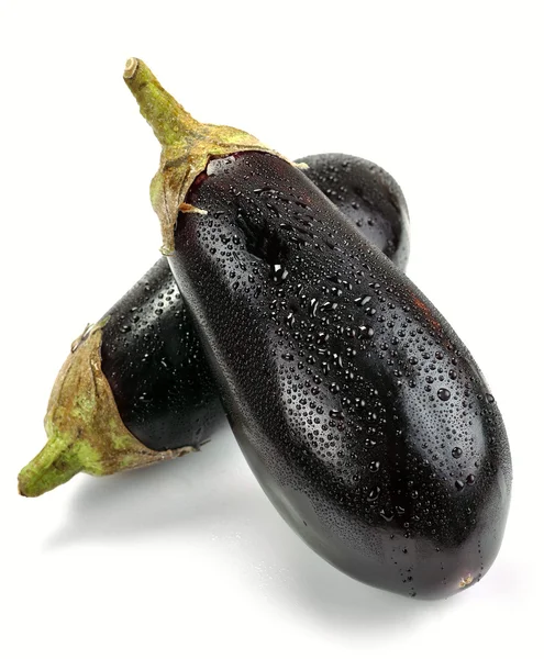 Aubergines with drops of water — Stock Photo, Image