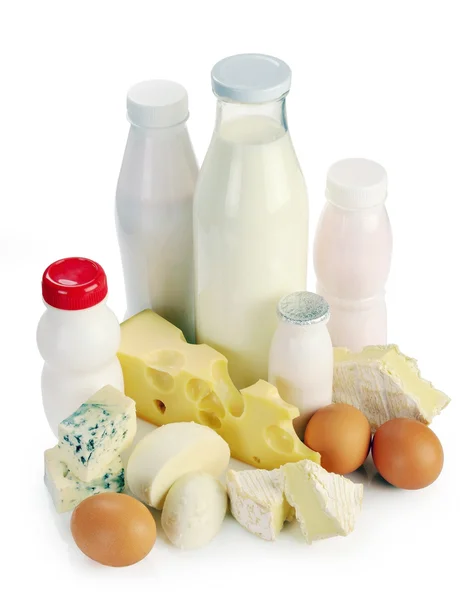 우유 치즈 요구르트 및 달걀 — 스톡 사진