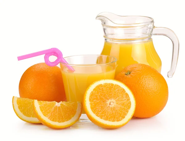 Orange juice and fruit — Stock Photo, Image