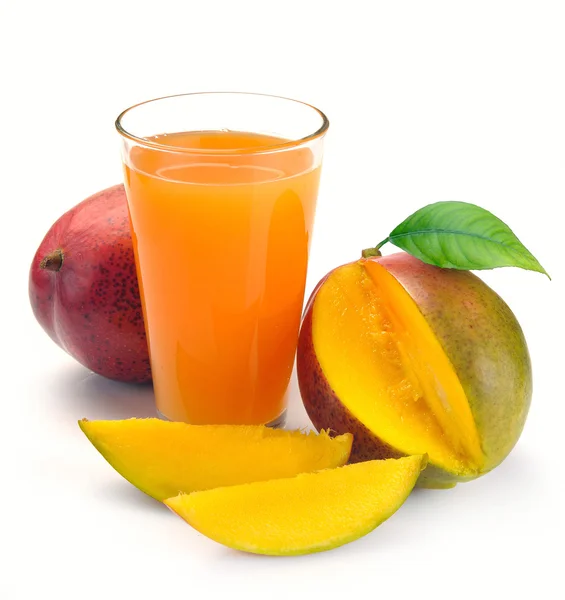 Sok z mango i owoców — Zdjęcie stockowe