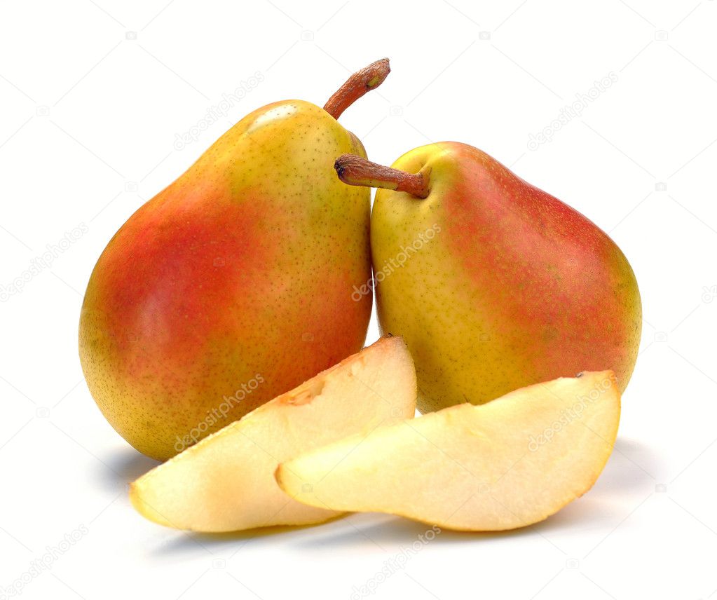 Two pears and slices