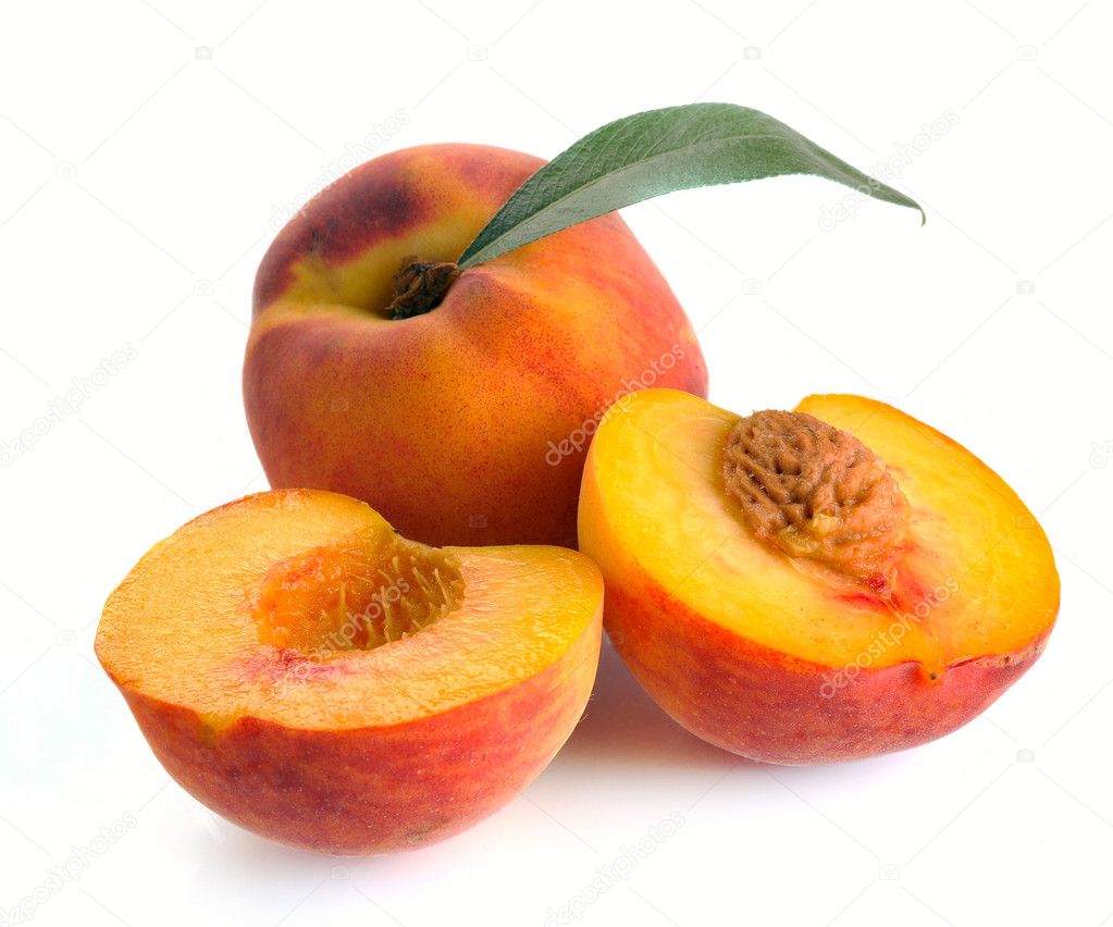 Peach and leaves