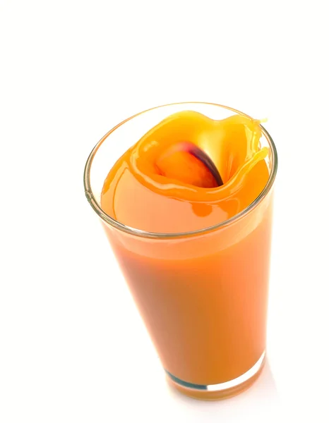 桃ジュースのスプラッシュ — ストック写真