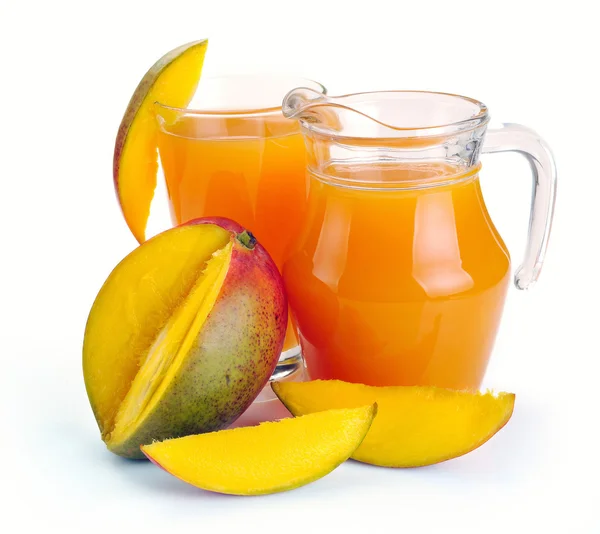 Mango šťávy a ovoce — Stock fotografie