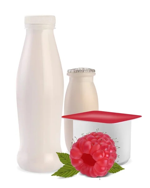 Yogurt e lampone — Vettoriale Stock