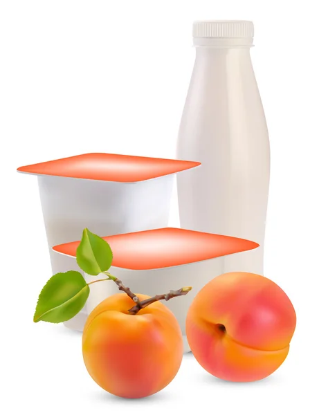 Joghurt und Aprikose — Stockvektor