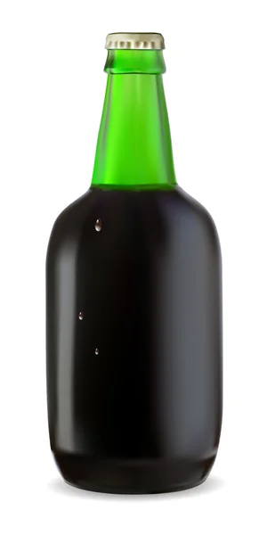 Grön flaska mörkt öl — Stock vektor