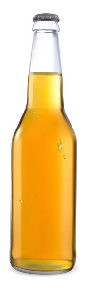 Bottiglia trasparente con una birra leggera — Vettoriale Stock