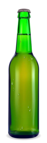 Garrafa verde de cerveja — Vetor de Stock