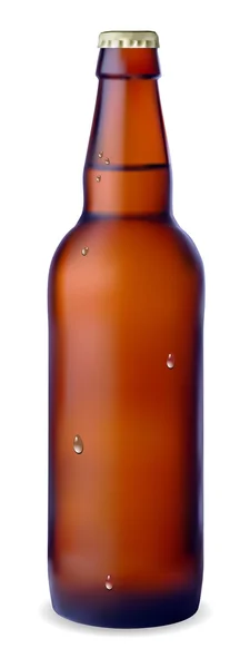 Dark bottle of beer — Stock Vector