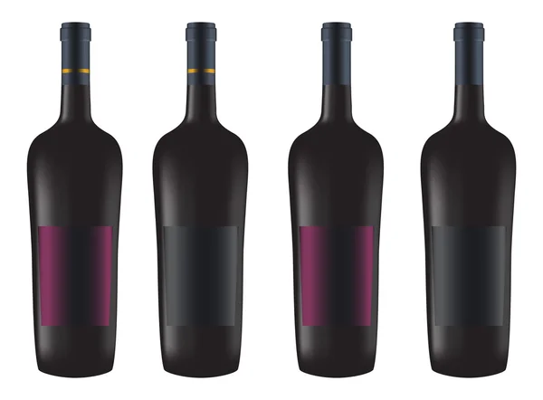 Flaskor rött vin — Stock vektor
