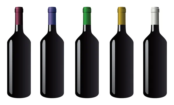 Bottles of red wine — Stock Vector