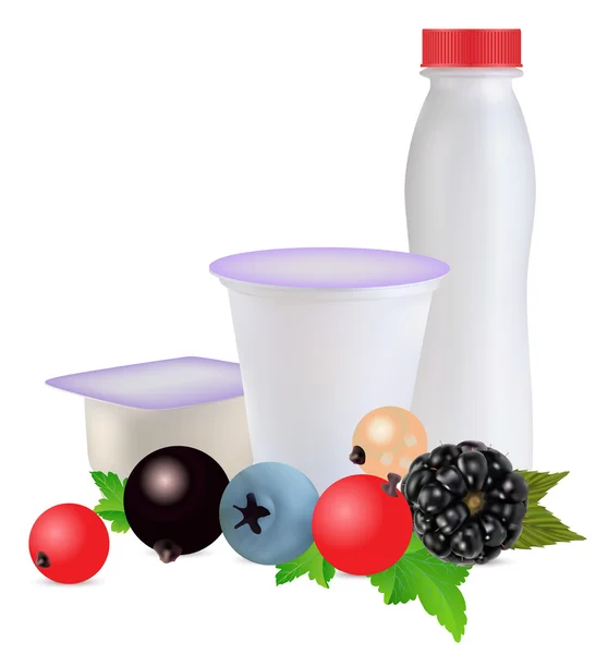Jogurt i owoce — Wektor stockowy