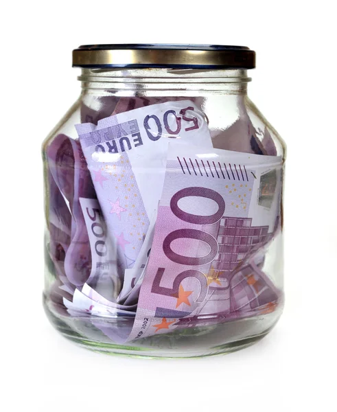 Euro peníze v bootle — Stockfoto