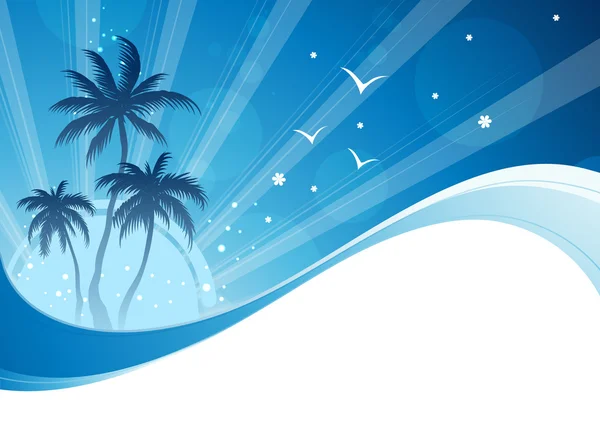 Fond de l'heure d'été avec palmiers — Image vectorielle