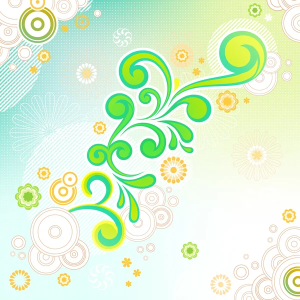 Fond floral tourbillon abstrait dans le vecteur — Image vectorielle