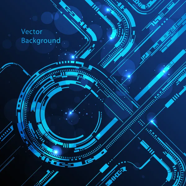 Tecnología abstracta círculos líneas vector fondo — Vector de stock