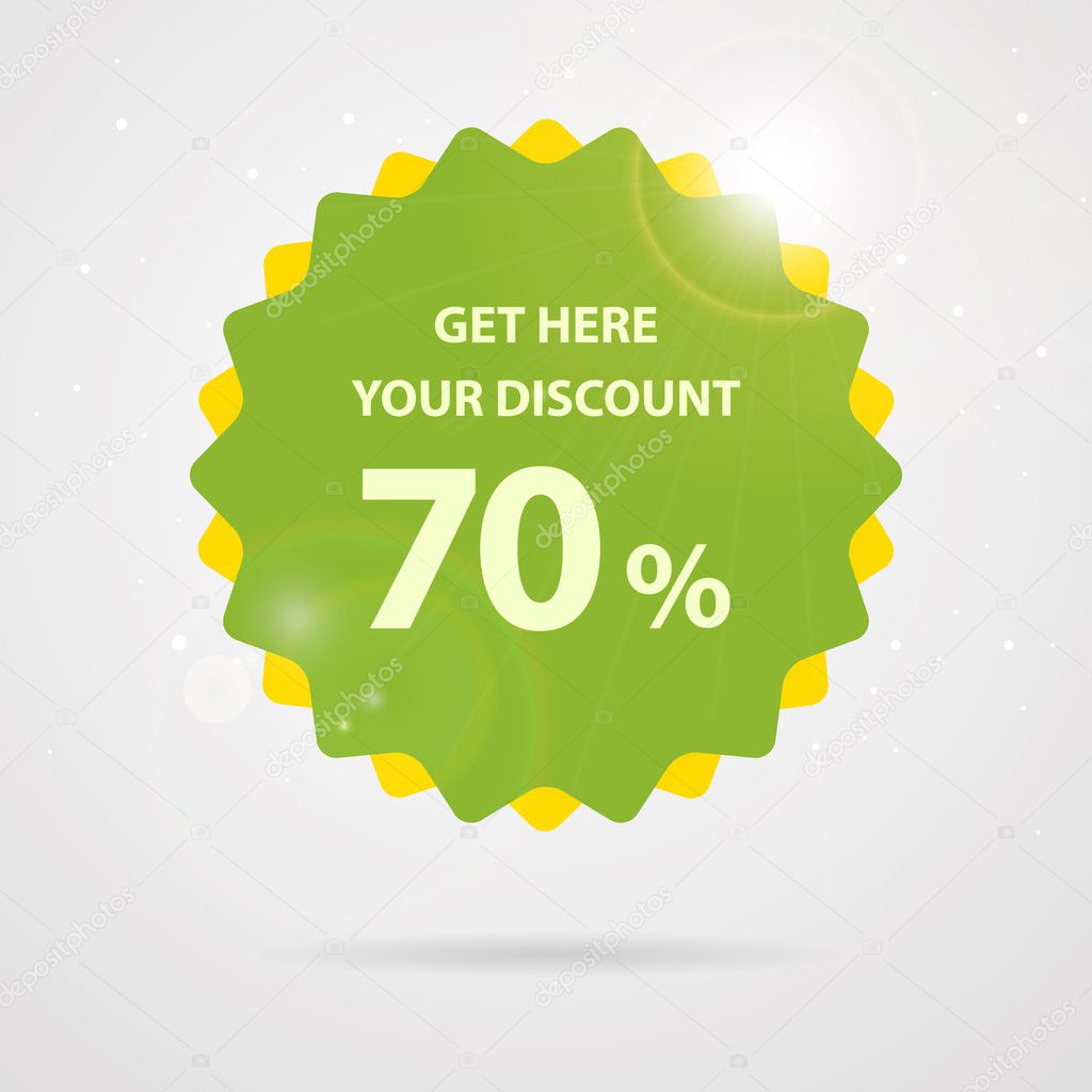 Green discount sticker vector illustration