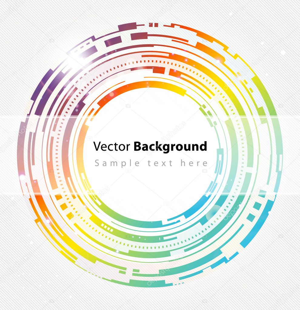 Abstract colorful technology circles vector background