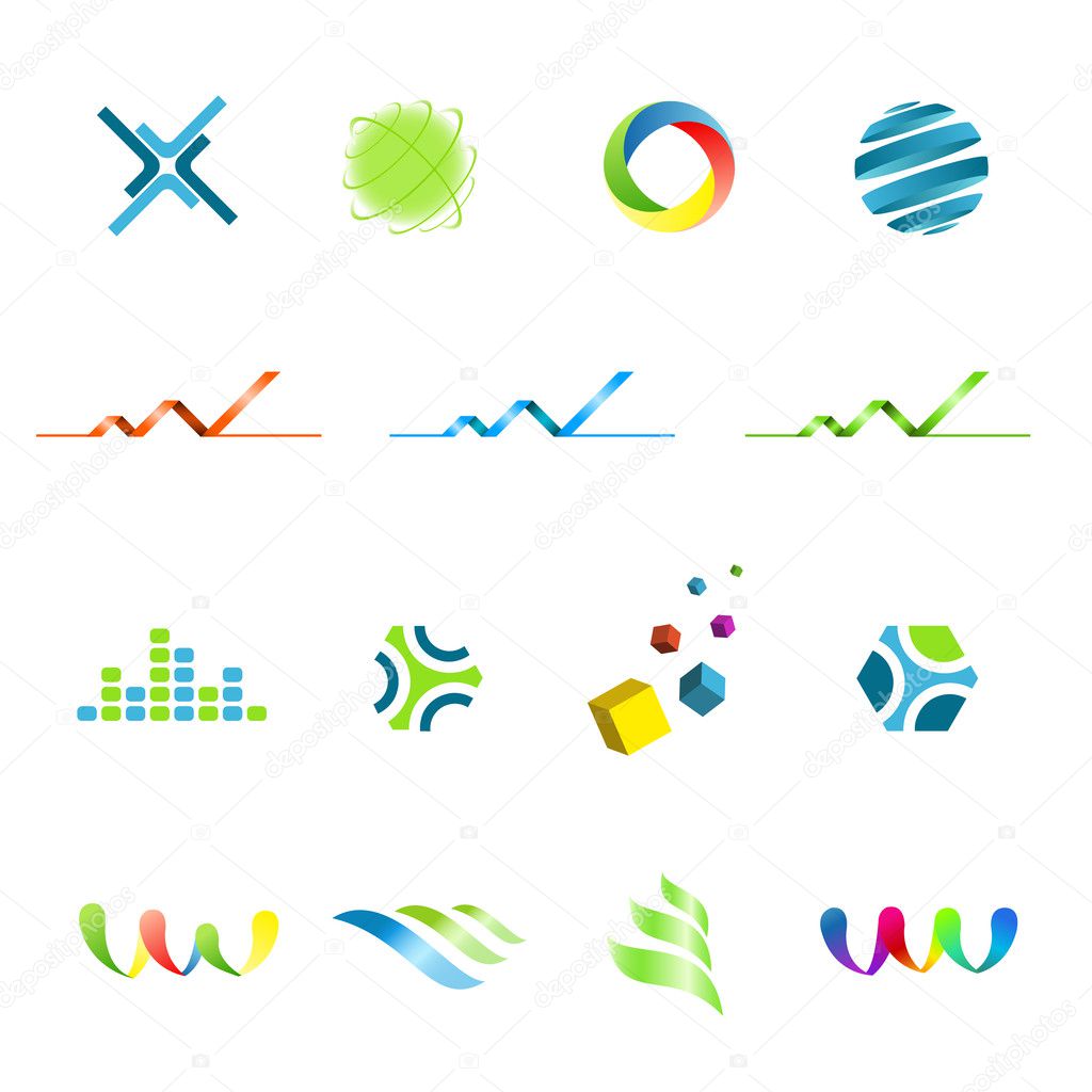 Corporate business logo design elements set