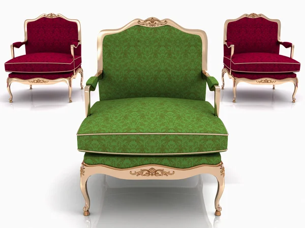 Классические стильные кресла изолированы — стоковое фото