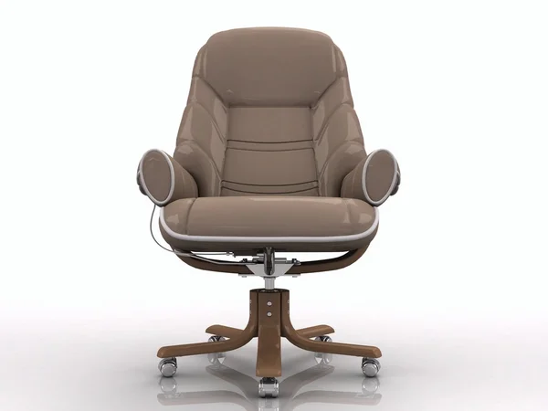 Brauner Sessel isoliert auf weißem Hintergrund — Stockfoto