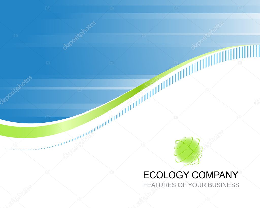 Ecology company template background with logo