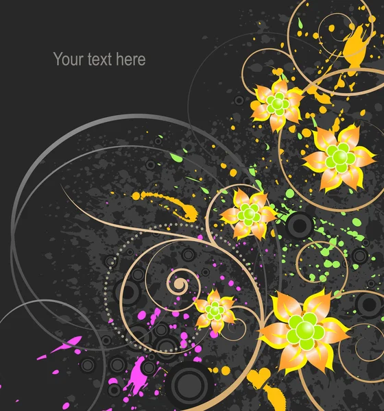 あなたのテキストのための場所と抽象的な花の背景 — ストックベクタ