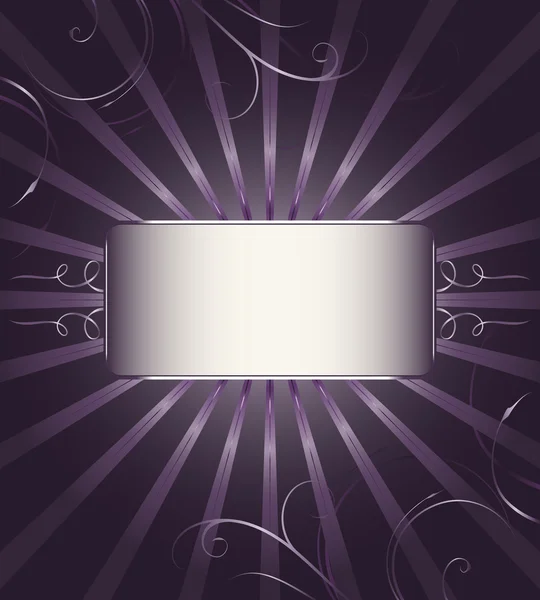 Velho estilo vetor escudo violeta com padrões — Vetor de Stock