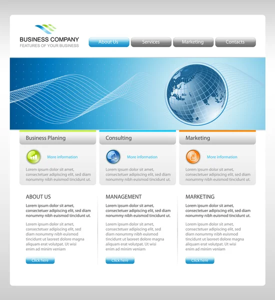 Business företagets webbplatsmall — Stock vektor