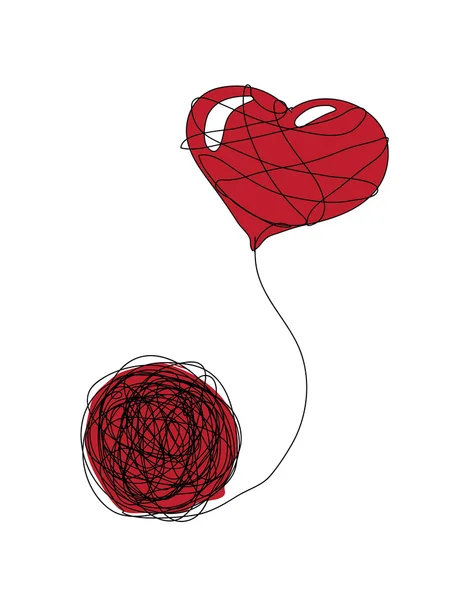 Tangled серця — стоковий вектор