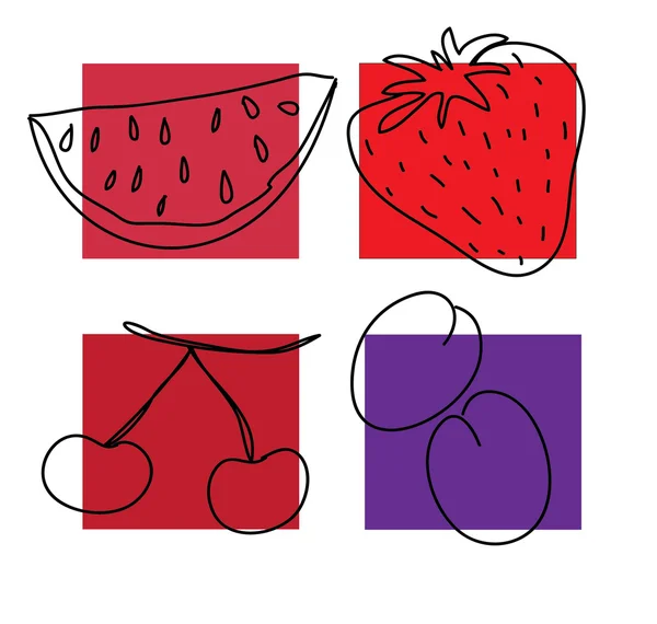 Красные фрукты — стоковый вектор