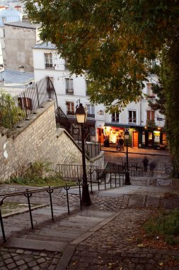 Paris streets by night - Montmartre clipart