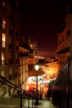 Paris streets by night - Montmartre clipart