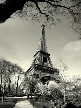 Old time eiffel tower view clipart