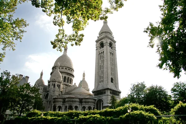 Sacre coeur, paris, Frankrijk - vue van het parc — Stockfoto