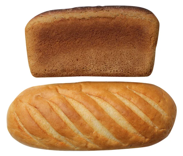 Zwart en een wit brood — Stockfoto