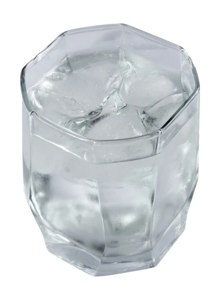 Glas water en ijs — Stockfoto